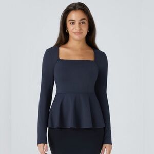 Halara Peplum Square Neck Shirt